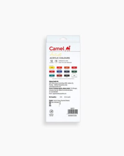 Camel  Artist  Acrylic  Colours  Assorted  pack  of  12  shades  in  9  ml  ₹425 - Image 2