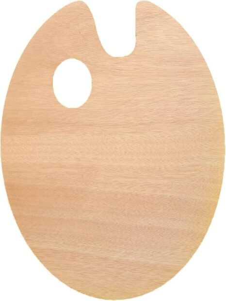 Wooden Oval Color Palette, Hand-held Type, Acrylic Oil Painting for Painting, Light and Easy to Hold, Art Supplies_12X16 inches