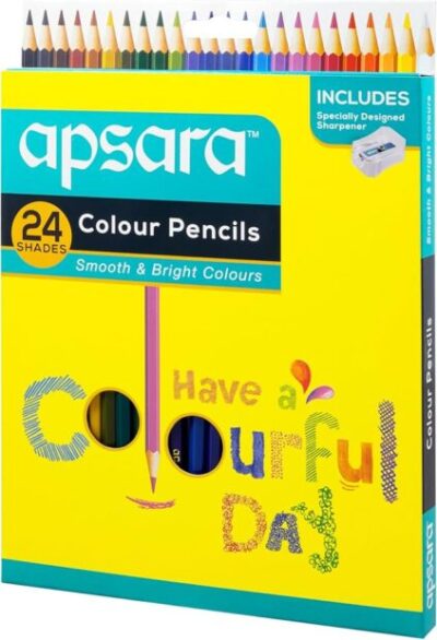 APSARA COLOUR PENCILS_SMOOTH & BRIGHT COLOURS_ 12 shades