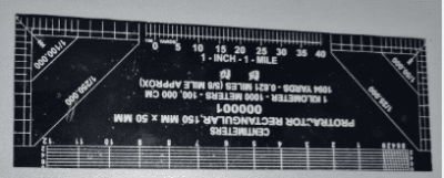 Service protractor Black ruler for Architecture, Map reading, Interior Designer & Engineers