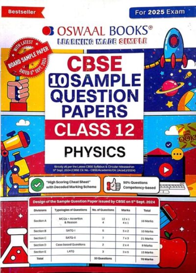 Physics Sample Question Papers Class-12 (Oswaal)